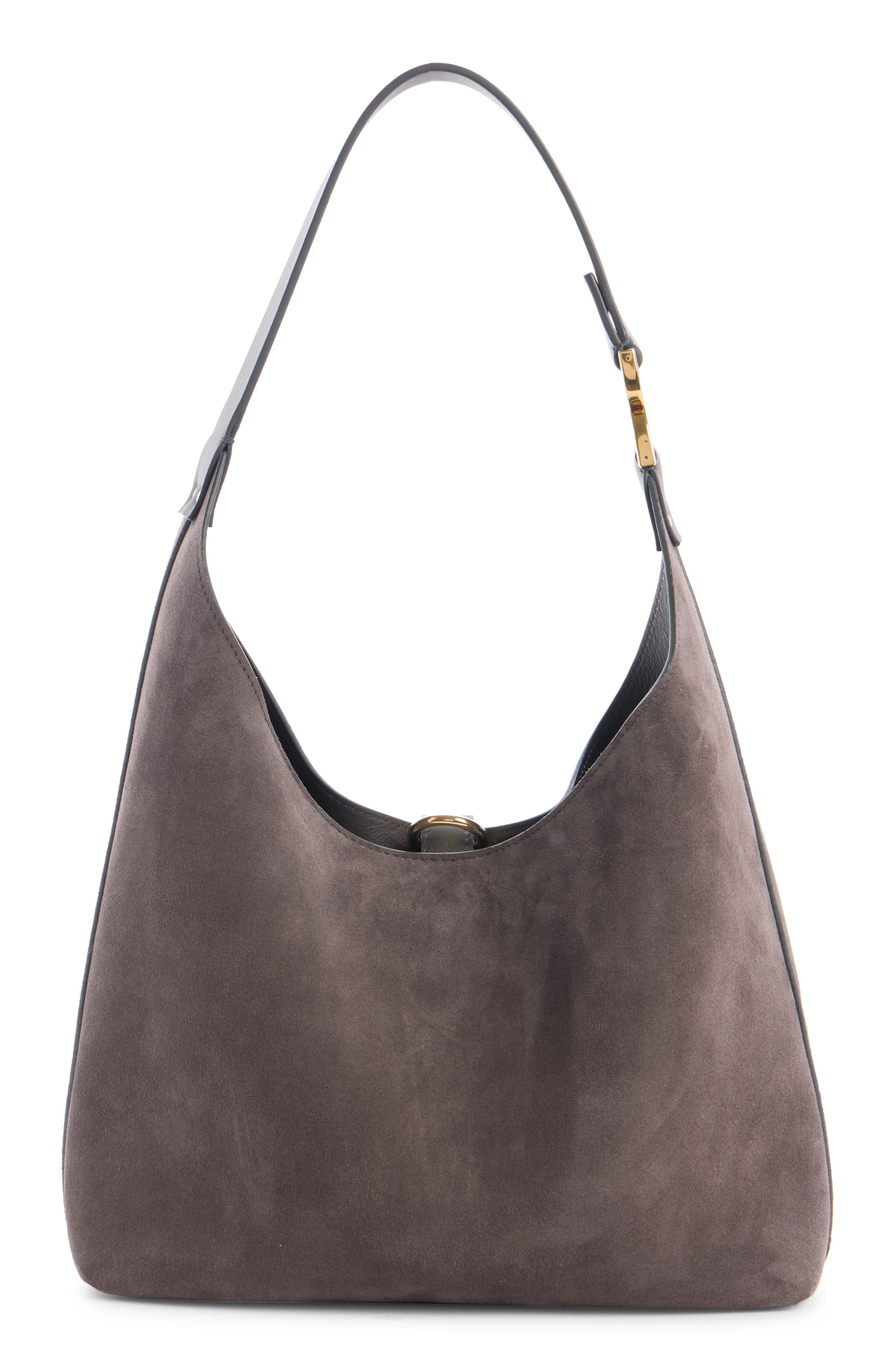 Chloé Marcie Suede Hobo Bag, Alternate, color, Flannel Grey