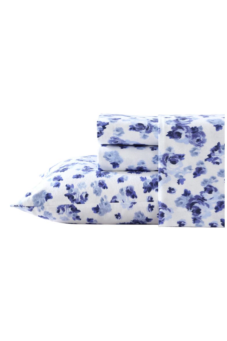 Emelisa Cotton Flannel Sheet Set, Main, color, DARK BLUE