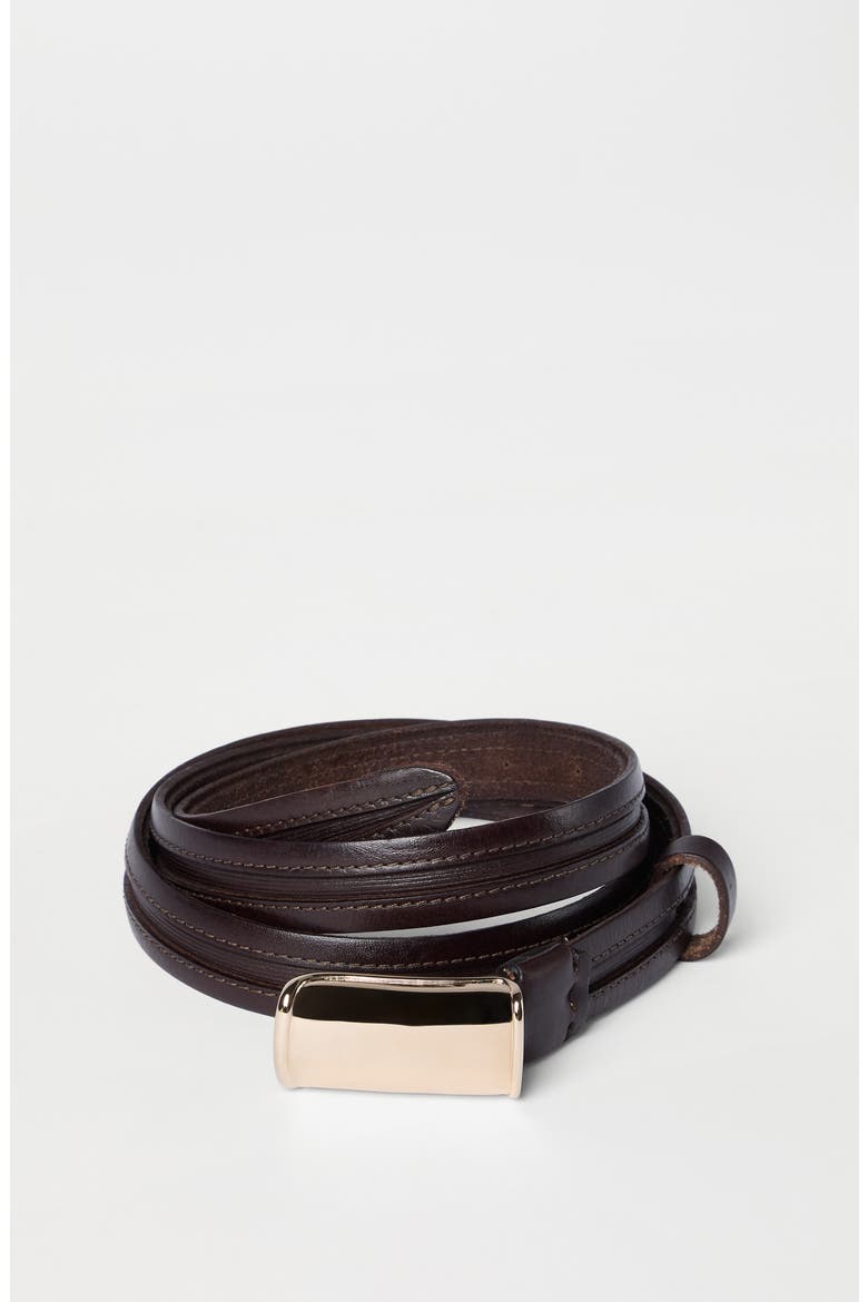 Leather belt, Alternate, color, Chocolate