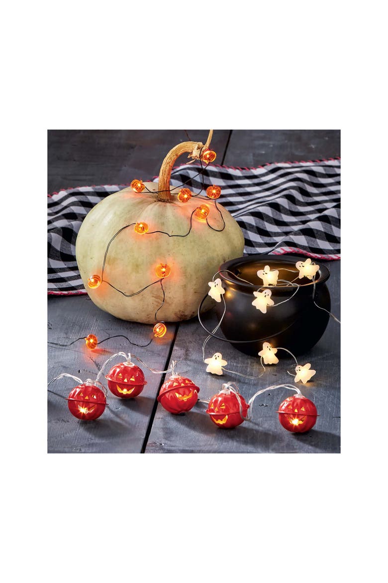 Jack-O-Lantern LED String Lights for Halloween Decor, Alternate, color, Orange