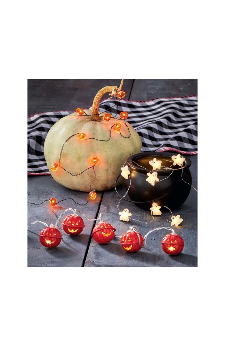 tag Jack-O-Lantern LED String Lights for Halloween Decor, Alternate, color, Orange