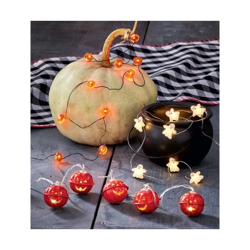 Tag Jack-o-lantern Led String Lights For Halloween Decor In Red