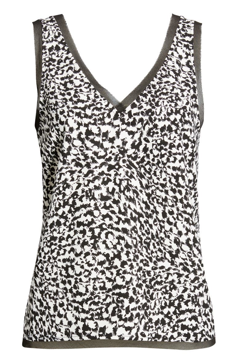 Raw Edge Tank, Alternate, color, BLACK- IVORY FAST LEOPARD