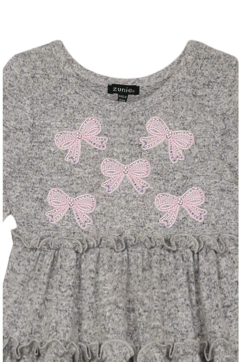 Kids' Hacci Long Sleeve Dress, Alternate, color, GREY/PINK