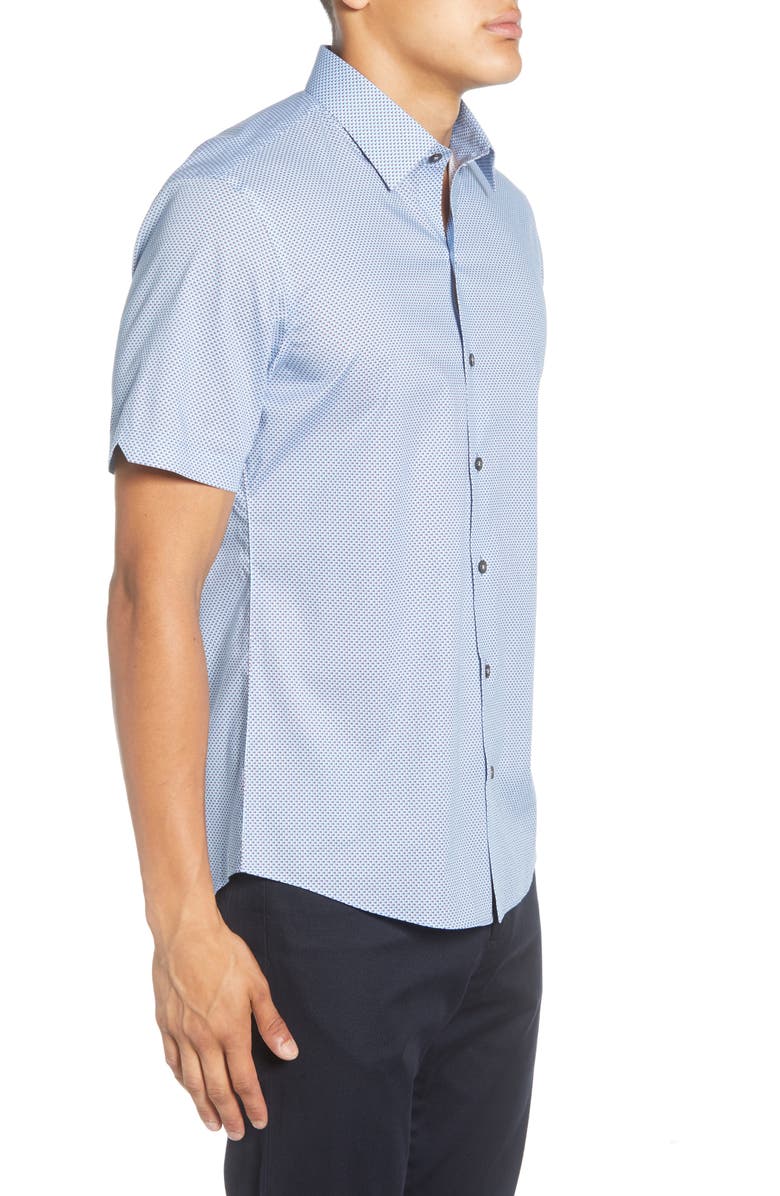Zachary Prell Janac Regular Fit Short Sleeve Button-Up Stretch Cotton Shirt, Alternate, color, 