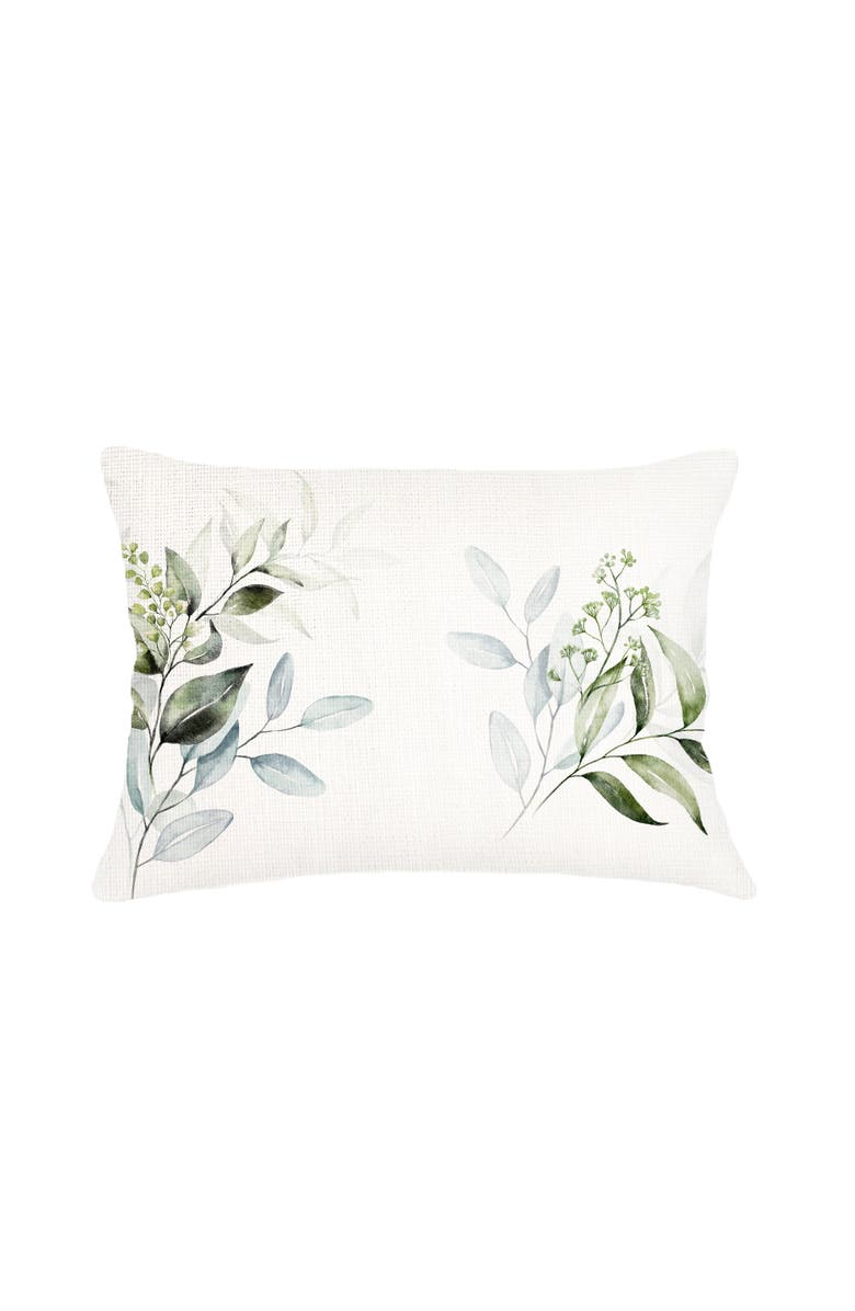 Anaya Eucalyptus Linen Dutch Euro Pillow 28x36 with Down Insert, Main, color, Green