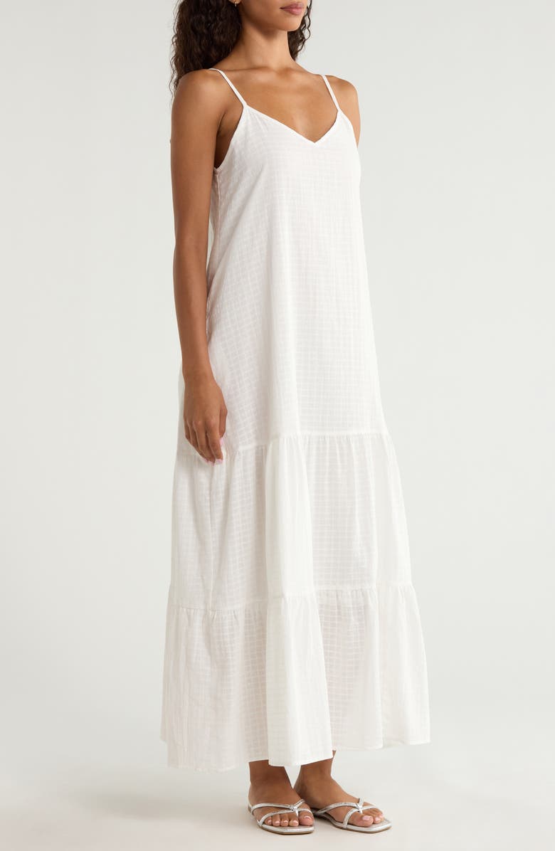 Elan Tiered Maxi Cover-Up Dress, Alternate, color, White