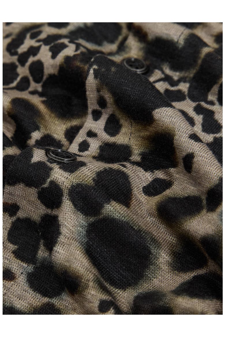 Marini Leopard Print Short Sleeve Button-Up Shirt, Alternate, color, SMOKED PEARL GREY