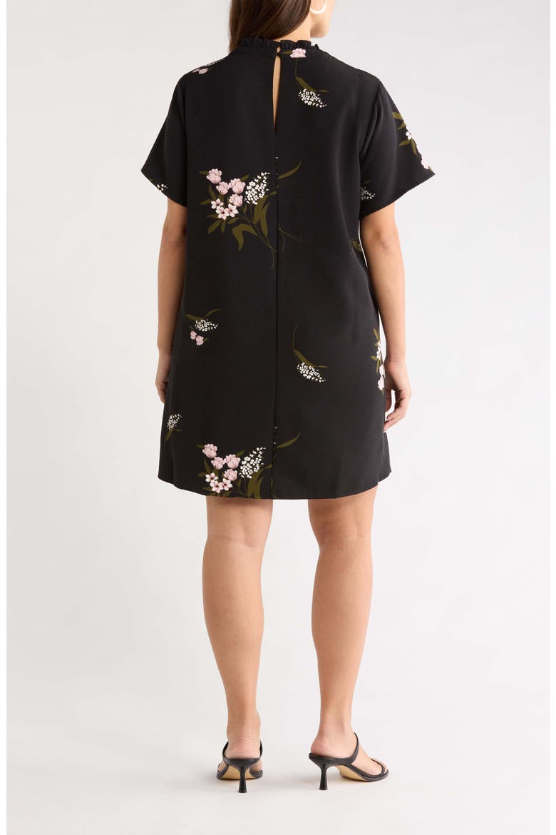 Rickie Floral Print Shift Minidress, Alternate, color, BLACK-MULTI