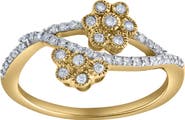 LuvMyJewelry Golden Blossom 0.30 Ct Natural Diamond 10K Gold Ring