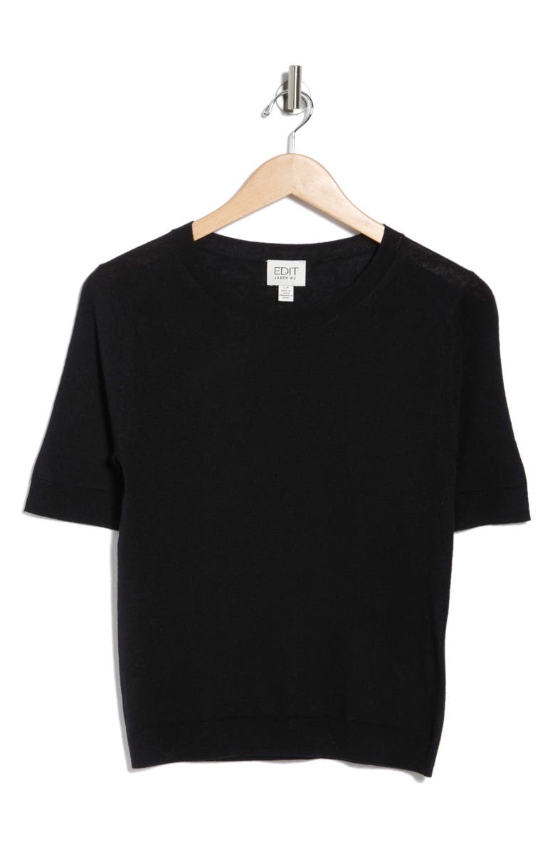 JASON WU Short Sleeve Wool Blend Sweater, Alternate, color, 