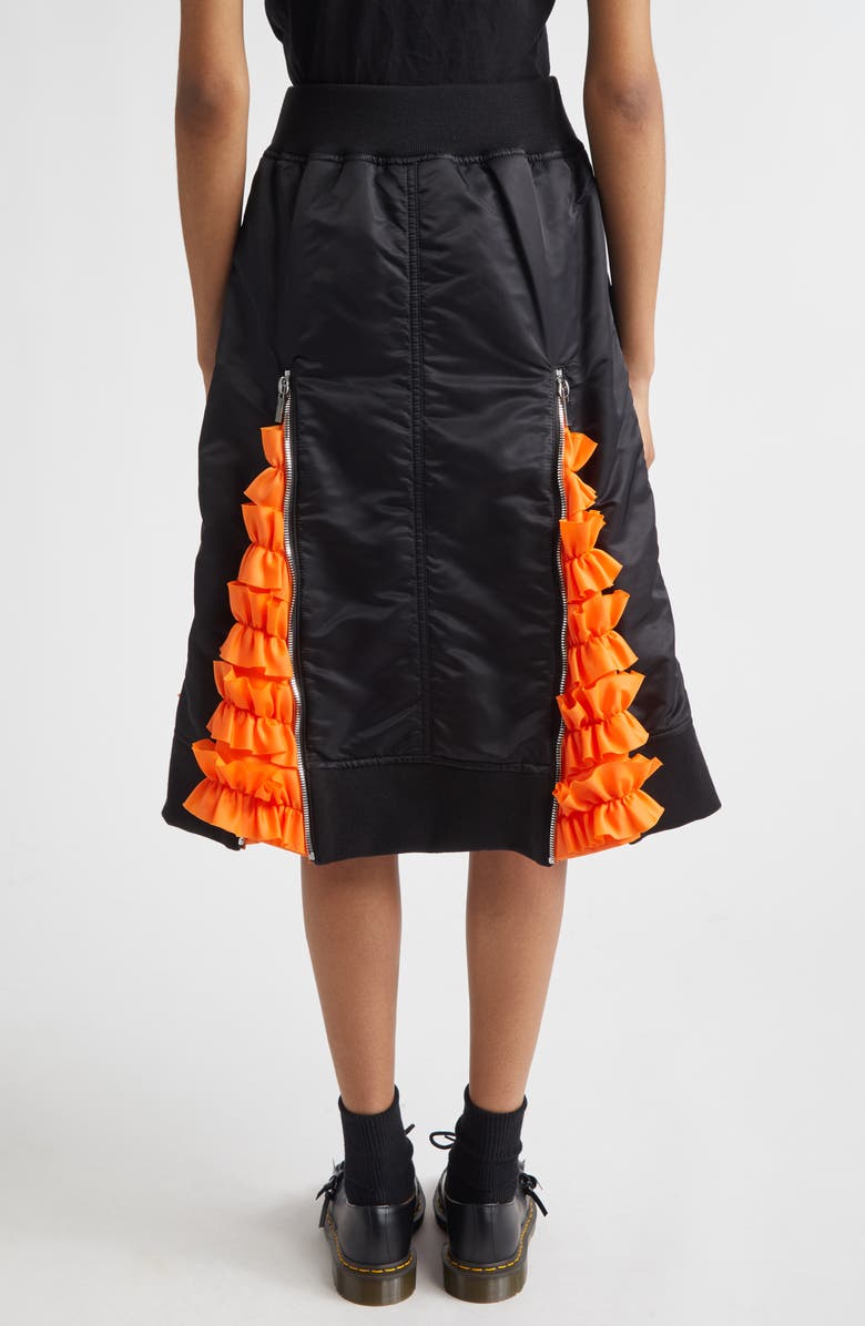 Noir Kei Ninomiya Nylon Twill Skirt, Alternate, color, Black