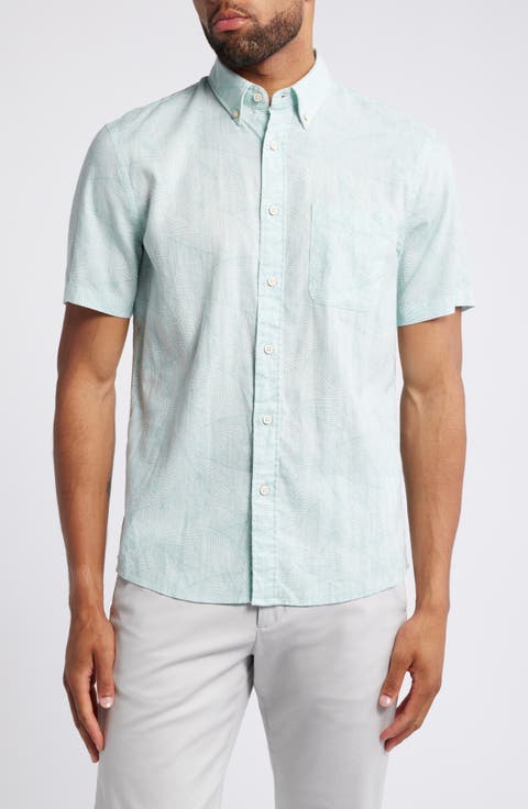 Breeze Short Sleeve Linen Blend Button-Up Shirt