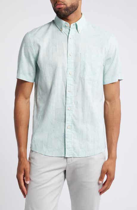 Faherty Breeze Short Sleeve Linen Blend Button-Up Shirt
