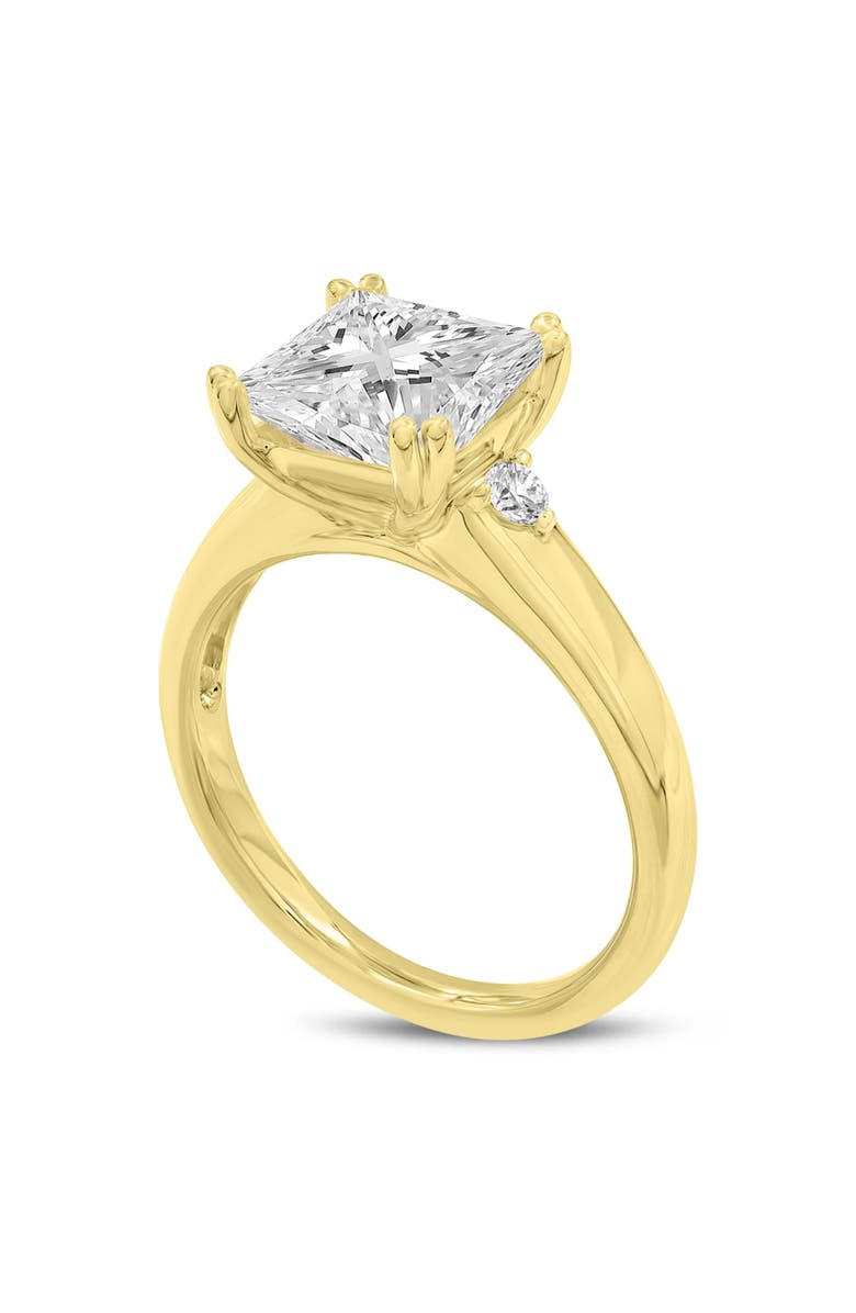 LuvMyJewelry Antoaneta 14K Yellow Gold Princess Cut Lab Grown Diamond Engagement Ring - 3 Ct, Main, color, 14K Yellow Gold