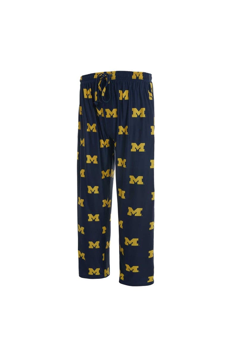 CONCEPTS SPORT Men's Concepts Sport Navy Michigan Wolverines Logo Flagship Allover Print Pants, Main, color,