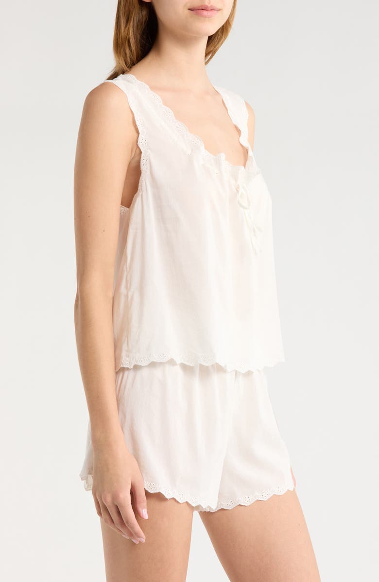 Reformation Hazel Eyelet Pajamas, Alternate, color, Ivory