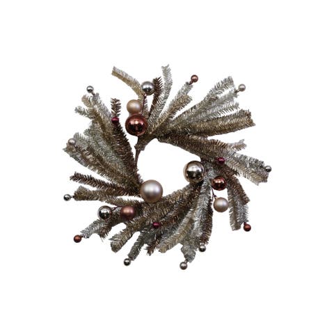 Diameter Tinsel Wreath with Ornaments, Multicolor