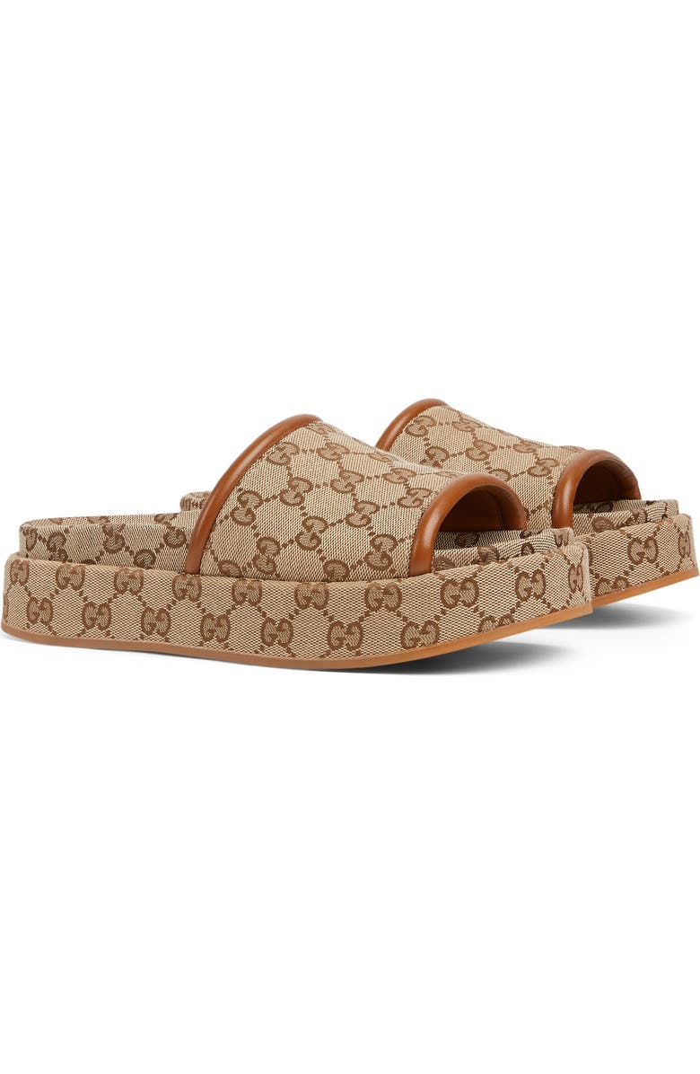 Gucci Clarice Platform Slide Sandal, Main, color, Beige