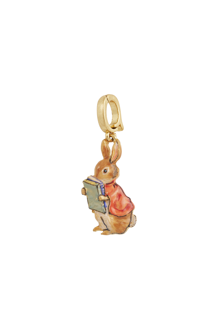 x Peter Rabbit Cotton-tail Book Charm Toggle Necklace, Alternate, color, Gold