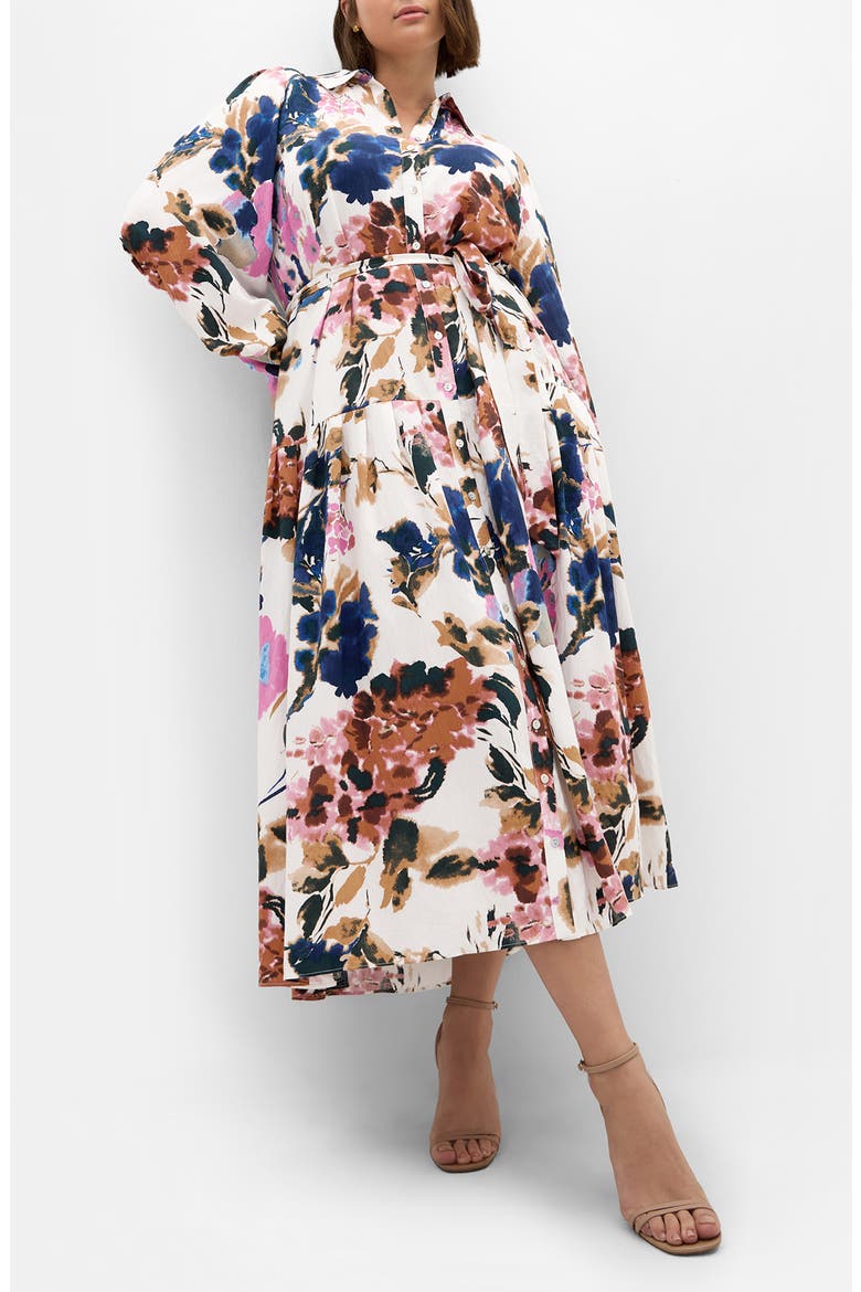 Ezra Print Midi Shirtdress, Main, color, FLORAL PRT