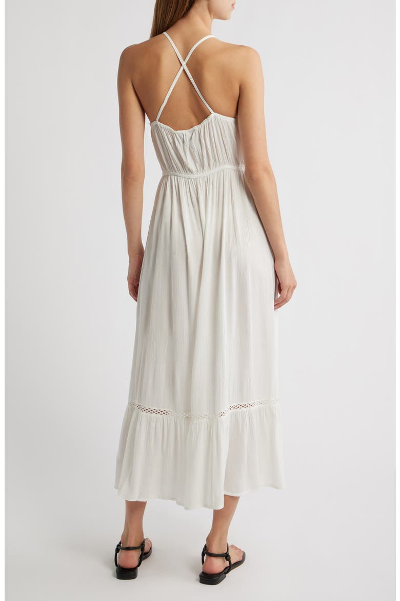 Crochet Ruffle Hem Maxi Dress, Alternate, color, WHITE