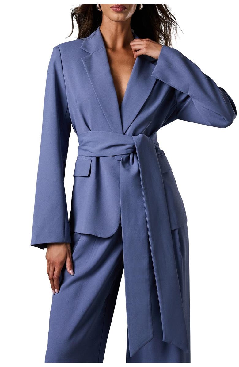 Coast Wrap Tie Front Blazer, Alternate, color, Blue