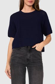 Halogen® Cotton Short Sleeve Sweater