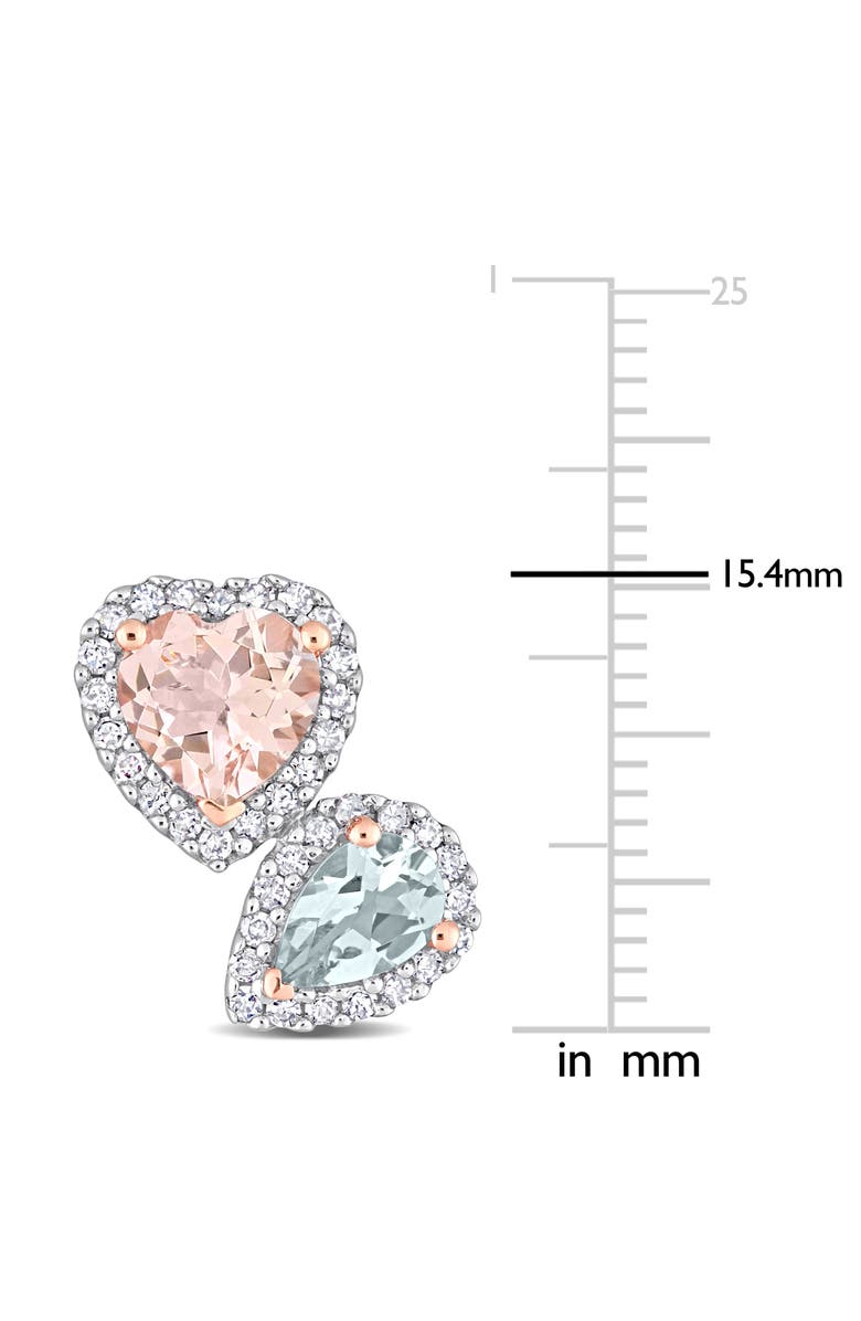 Julianna B. Morganite & Diamond Heart Earrings 10k, Alternate, color, Rose Gold