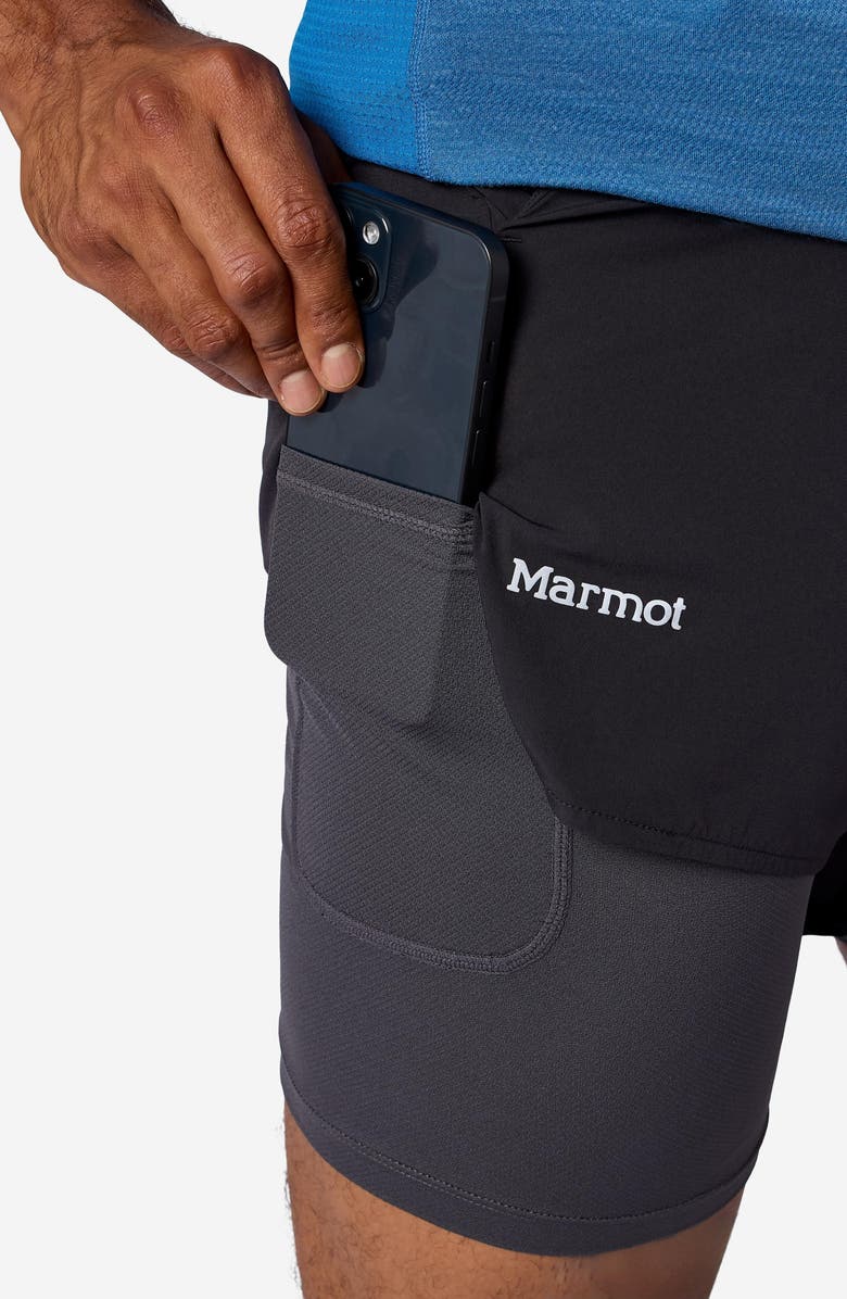 Marmot Unpaved Lined Active Drawstring Shorts, Alternate, color, Black