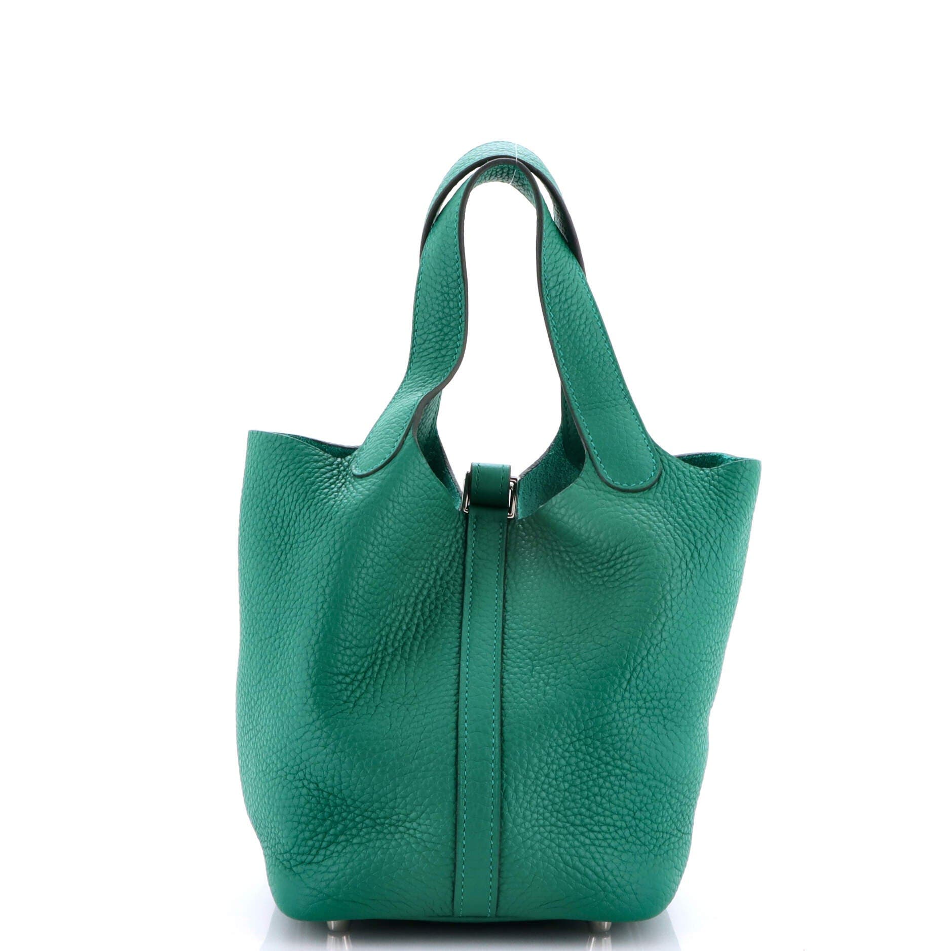 Pre-Owned Hermes Picotin Lock Bag Clemence PM, Alternate, color, Vert Vertigo