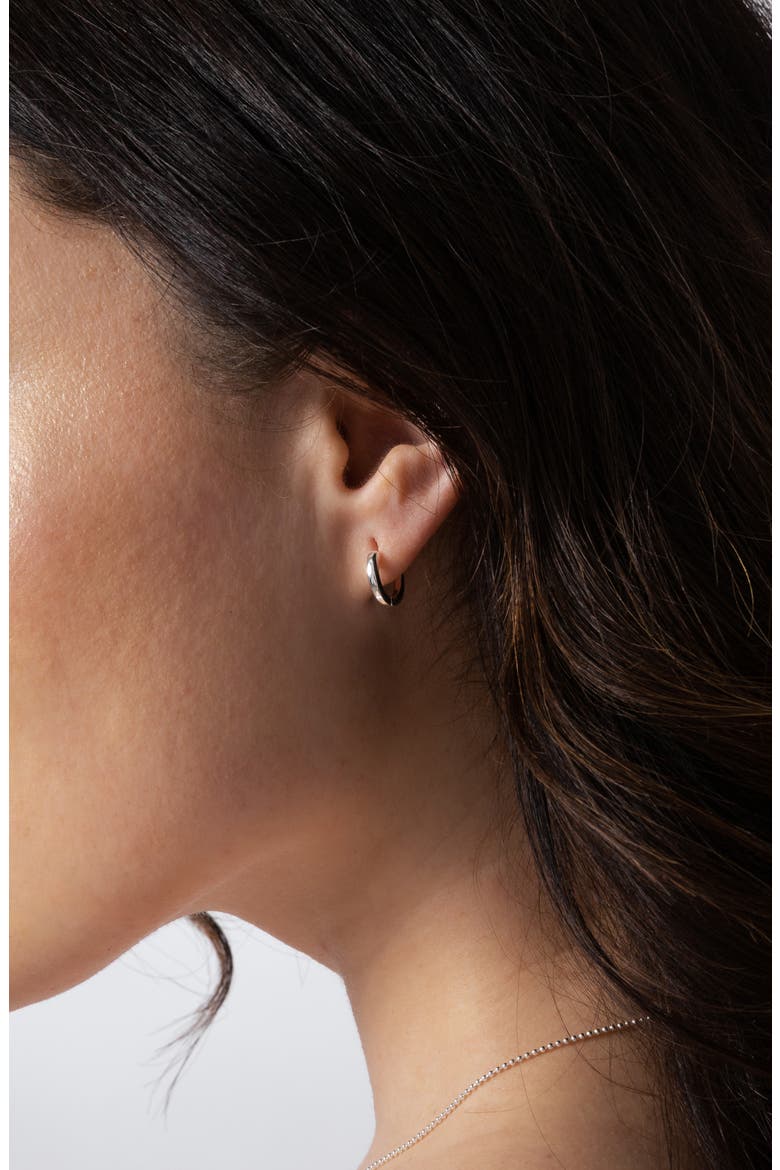 Maxwell Huggie Earrings, Alternate, color, SILVER