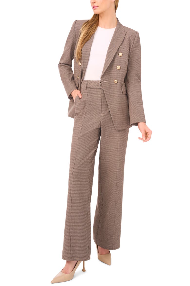 Microcheck High Waist Belted Pants, Alternate, color, SAFARI