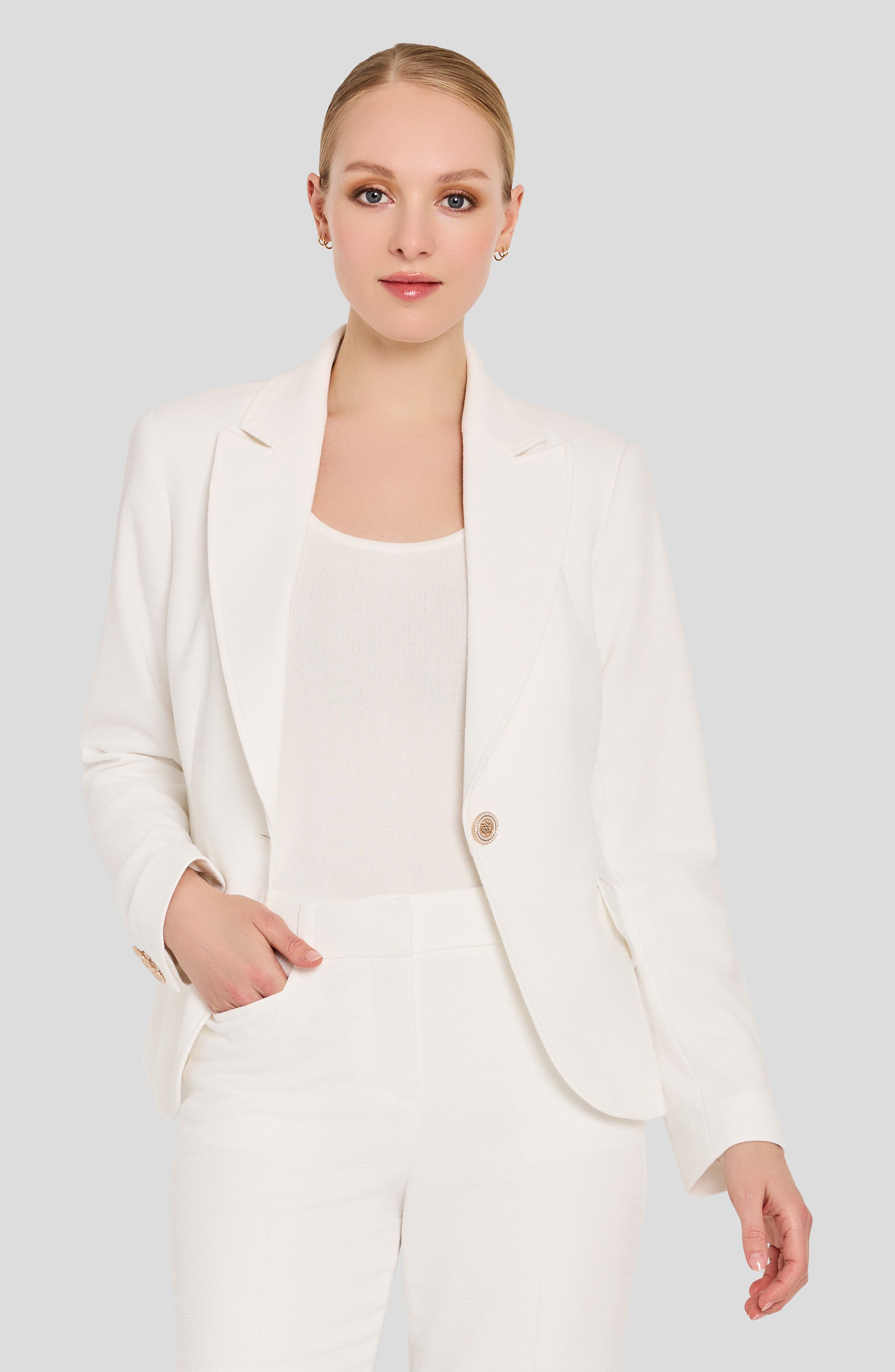 One-Button Boucle Blazer - image 2