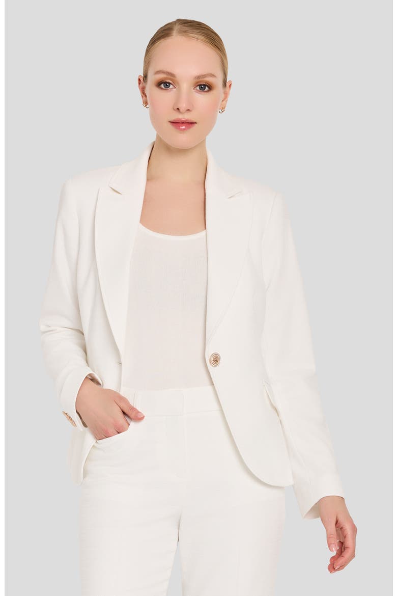 One-Button Bouclé Blazer, Alternate, color, IVORY