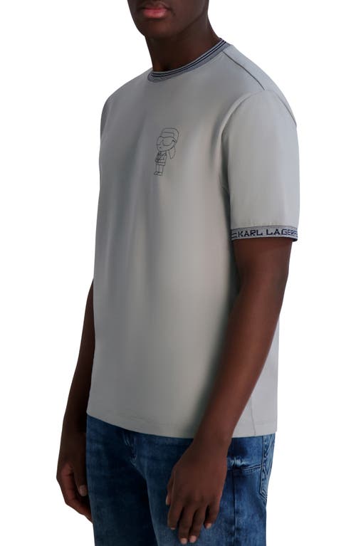 Karl Lagerfeld Paris Outline Karl Logo Graphic T-shirt In Light Grey