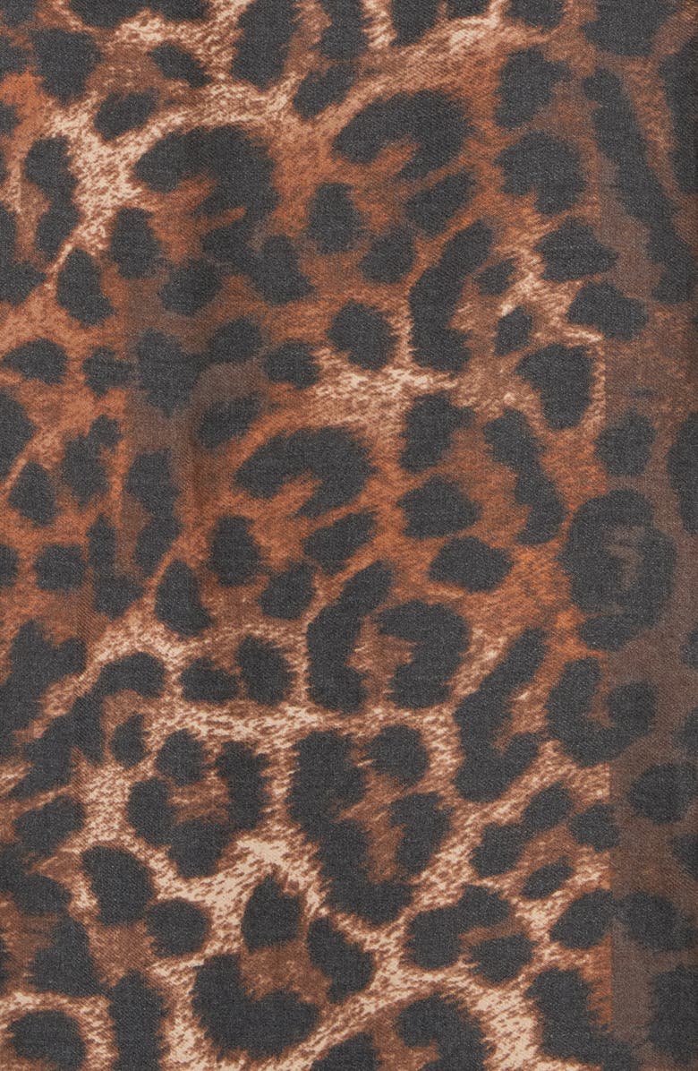 Vince Camuto Brushstroke Leopard Scarf, Alternate, color, Brown