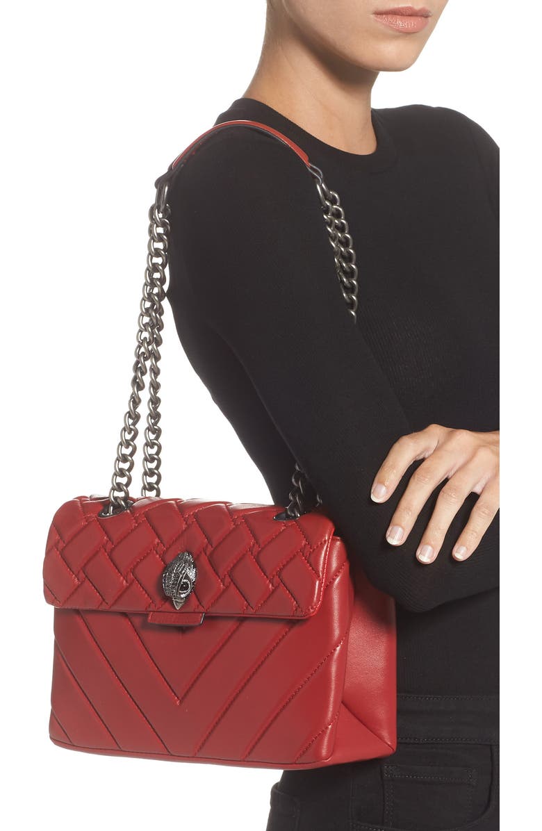 Kurt Geiger London Kensington X Quilted Leather Shoulder Bag, Alternate, color,