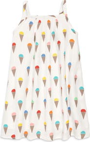 Primary Kids Cotton Gauze Tank Dress In Rainbow Scoops