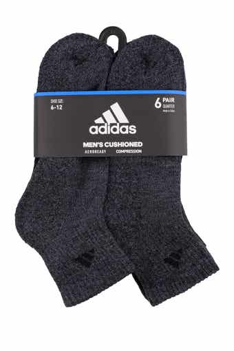 adidas Athletic Cushioned Quarter Crew Socks - Pack of 6