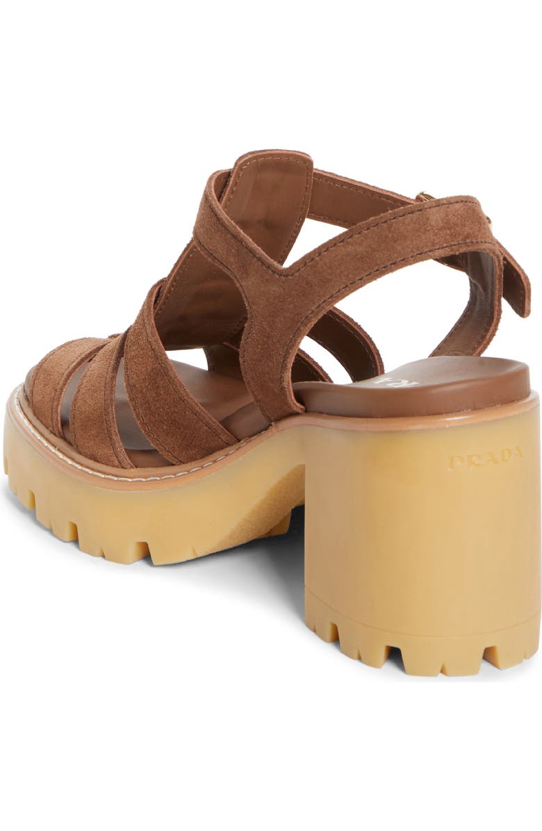 Prada Stride Platform Sandal, Alternate, color, Cacao
