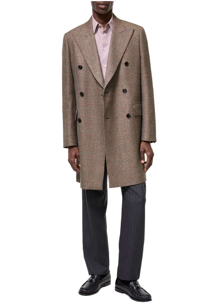 Wool Linen Blend Denbury Tailored Coat, Main, color, Soap beige/brown