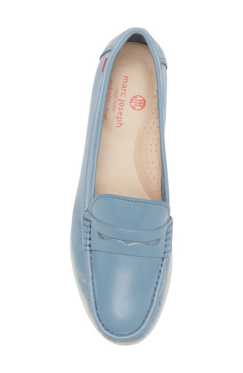 Marc Joseph New York Hamptons Penny Loafer In Frost Blue Napa/white Sole