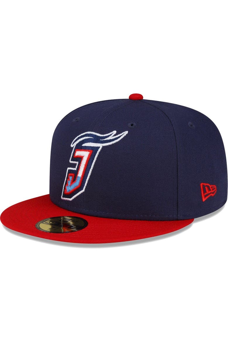 Men's New Era Navy Jacksonville Jumbo Shrimp Authentic Collection Alternate Logo 59FIFTY Fitted Hat, Main, color, Navy