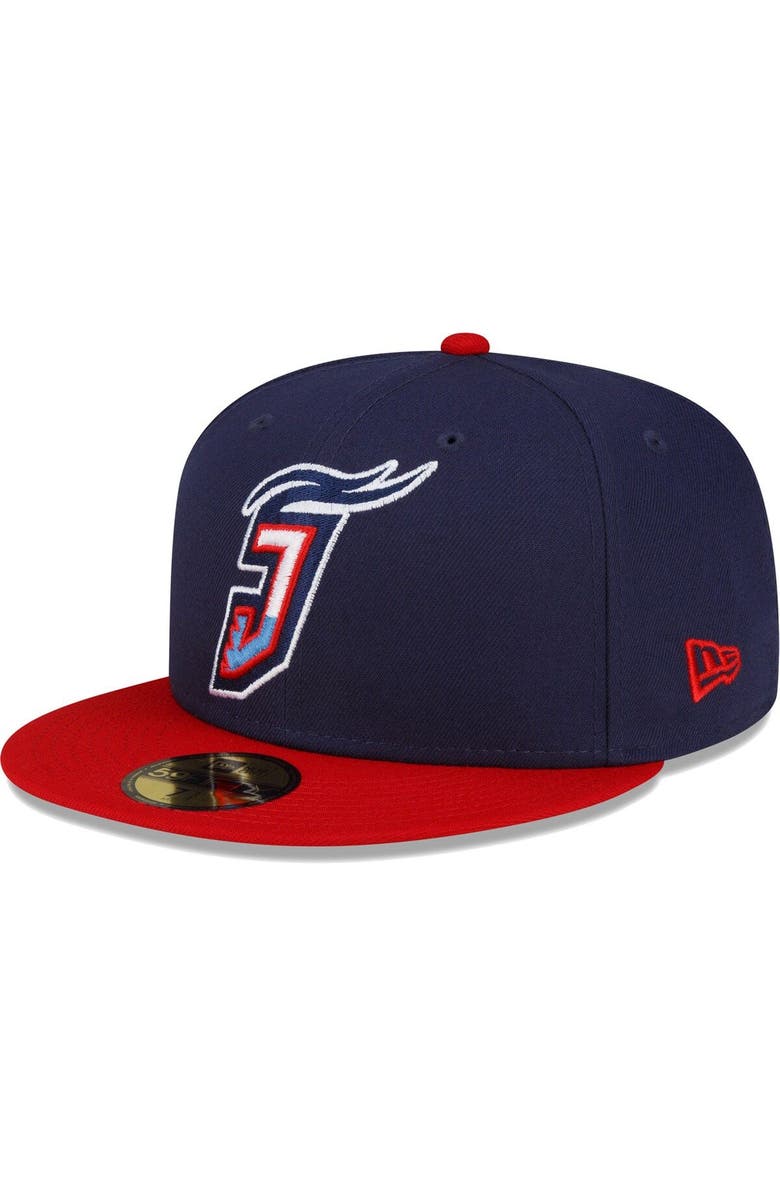 New Era Men's New Era Navy Jacksonville Jumbo Shrimp Authentic Collection Alternate Logo 59FIFTY Fitted Hat, Main, color, Navy