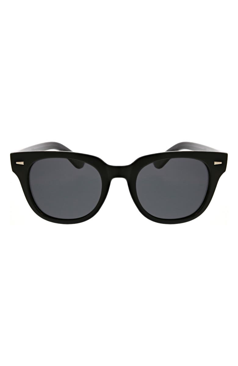 Hurley Retro Square 49mm Polarized Sunglasses, Main, color, Black