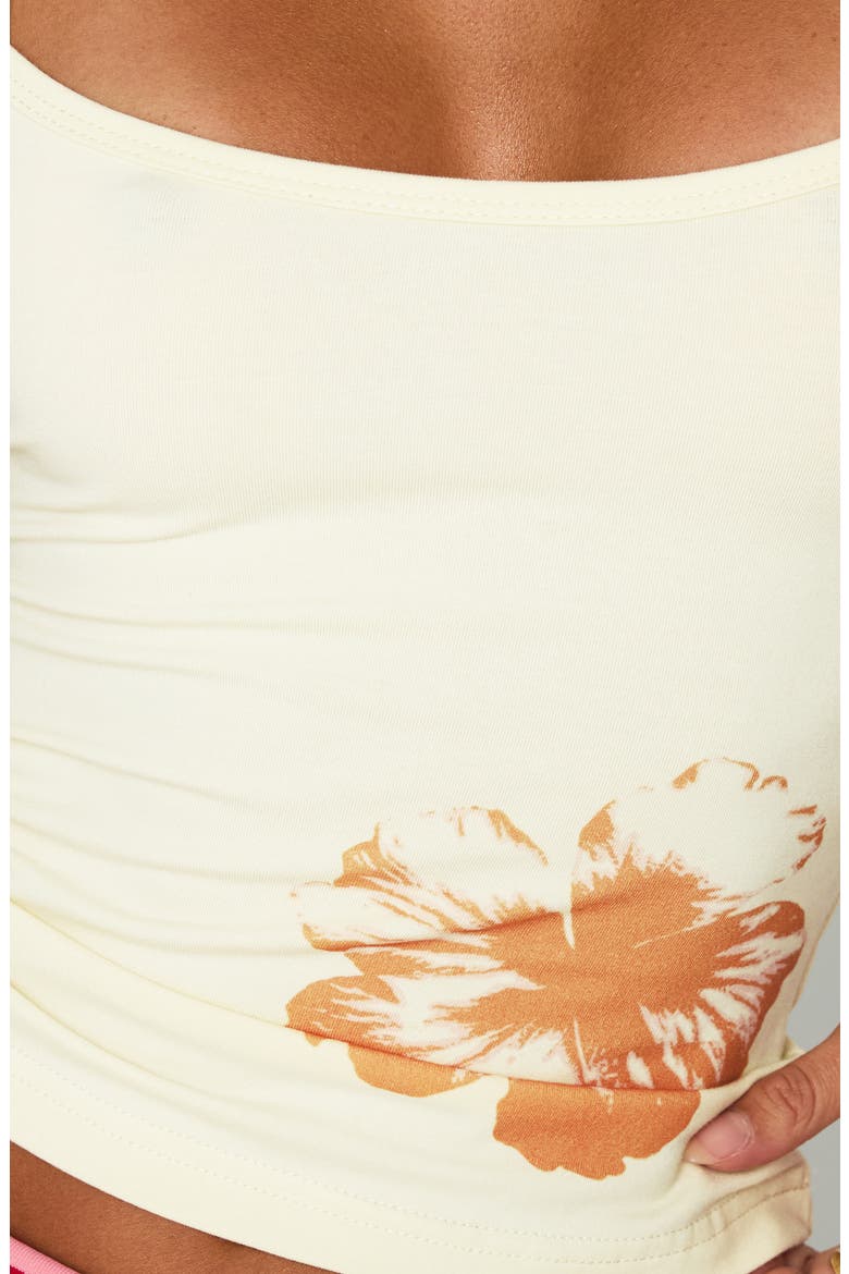 Lolana Hibiscus Graphic Crop Camisole, Alternate, color, YELLOW