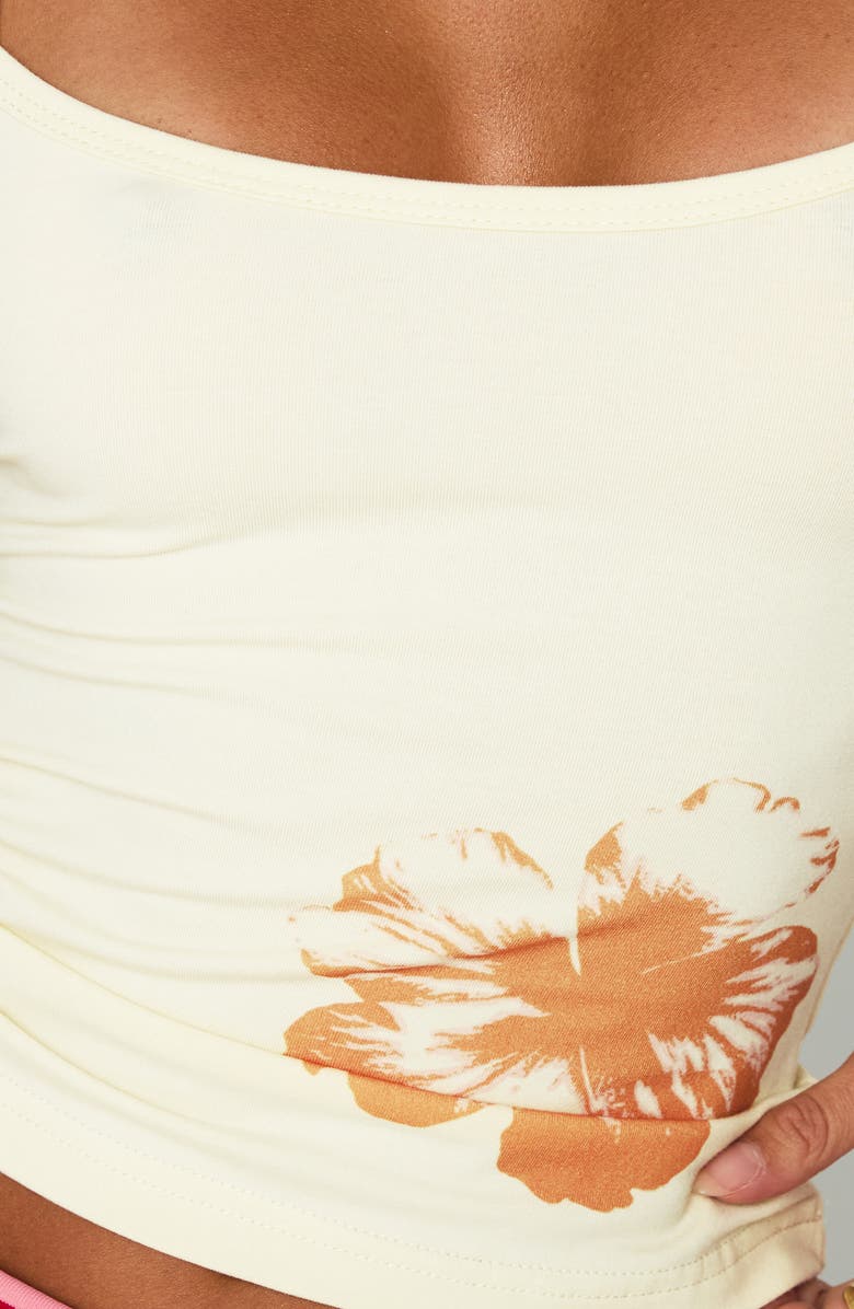 Princess Polly Lolana Hibiscus Graphic Crop Camisole, Alternate, color, Yellow
