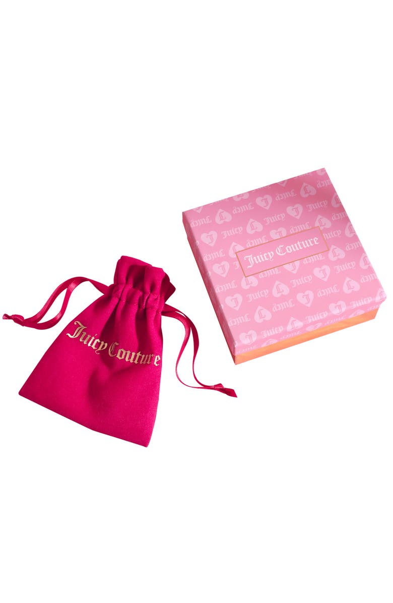 Juicy Couture Gold-Tone Heart Charm Hoop Earrings, Alternate, color, Gold