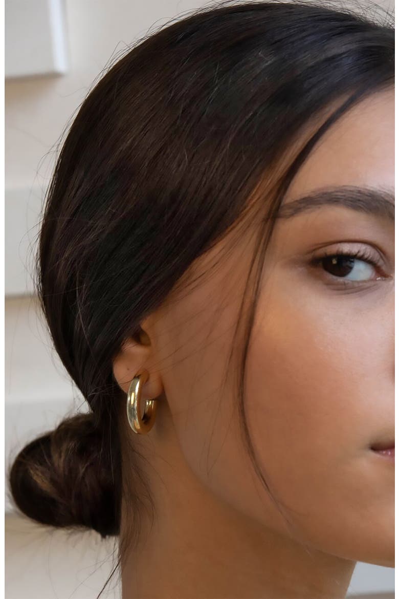 Lou Hoop Earrings, Alternate, color, YELLOW GOLD VERMEIL